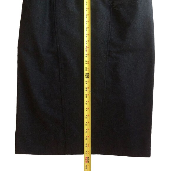 VTG JAEGER London Wool Coat Dress Womens 12 Charcoal Dolman Long Sleeve Pockets - Picture 12 of 16